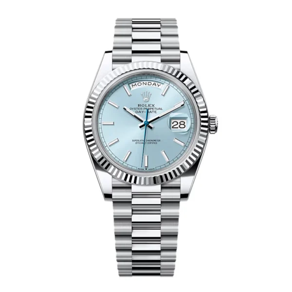 Day Date Ice Blue Grooved 228236-0018