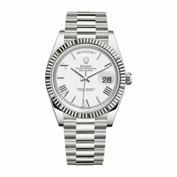 rolex-1-1.jpg Rolex Day-Date 40 228239 EW Stainless Steel White Gold Dial Oyster Replica