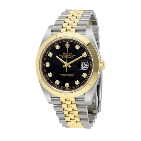Rolex Datejust Black Diamond Dial Steel Yellow Gold 126303BKDJ Jubilee Replica