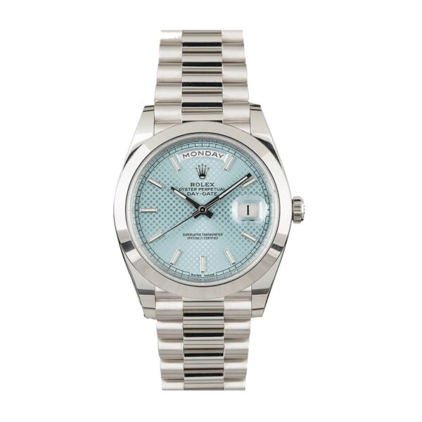 Day Date Ice Blue Baguette Dial Platinum Presidential 228206-0002