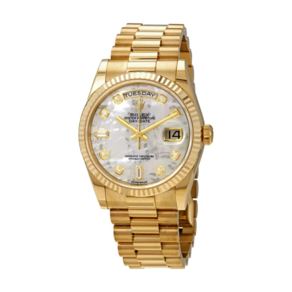 rolex-day-date-mop-replica-1.webp Rolex Day-Date 128238 Yellow Gold Mother Of Pearl Dial Replica