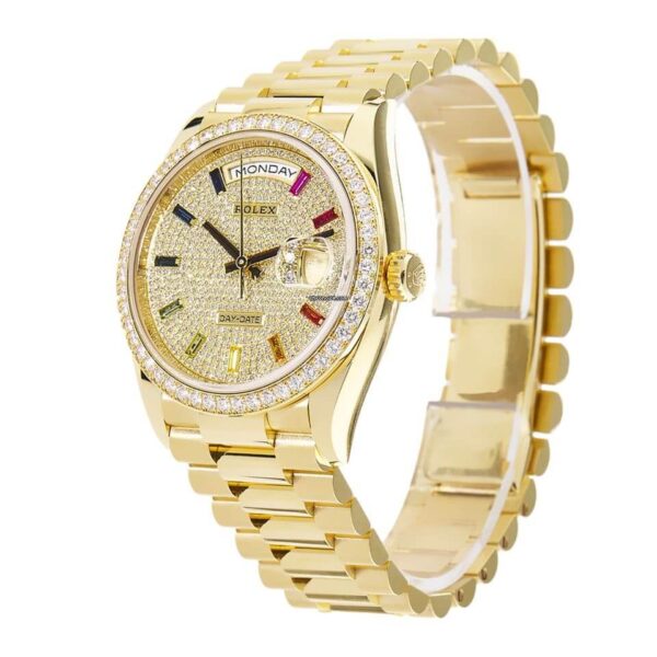 Rolex Day-Date Yellow Gold With Pave Diamond Dial Sapphire 128348RBR-0030 Replica