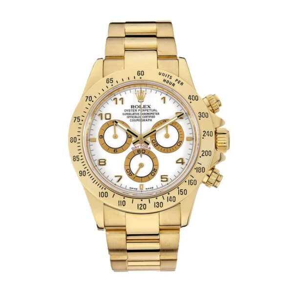 Daytona Cosmograph 116528 Yellow Gold White Dial Oyster