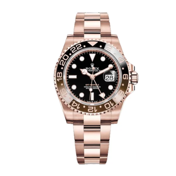 rolex-gmt-rose-gold-replica-7.webp Rolex GMT-Master II 126715CHNR-0001 Rose Gold Automatic Black Dial Oyster Replica