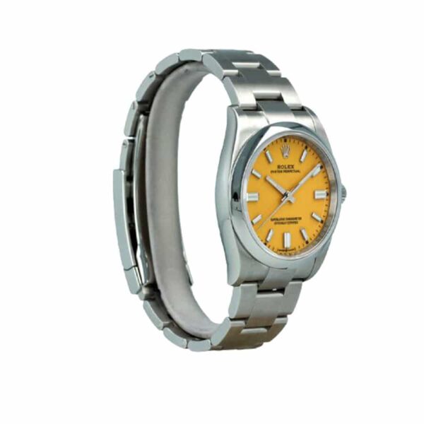 rolex-oyster-perpetual-yellow-dial-1244-1.jpg Rolex Oyster Perpetual Orange Dial 126000-0004 Replica